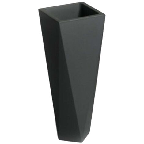 Diamond  Bianco - L26 x P26 x H72 cm vaso da terra da appoggio originale Plust in polietilene colorato di design moderno interno esterno