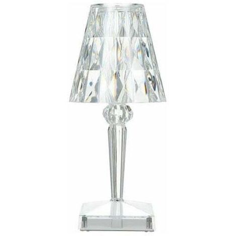 Diamond Crystal Table Lamp, Bedside Night Light for Bedroom Atmosphere, Adjustable Temperature/Brightness, No Battery Required, USB Charging - No battery, USB type