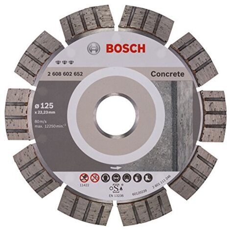 Diamond cutting disc Best for Concrete - 125 x 22,23 x 2,2 x 12 mm Bosch Accessories 2608602652 Diameter 125 mm Inside diameter 22.23 mm 1 pc(s)