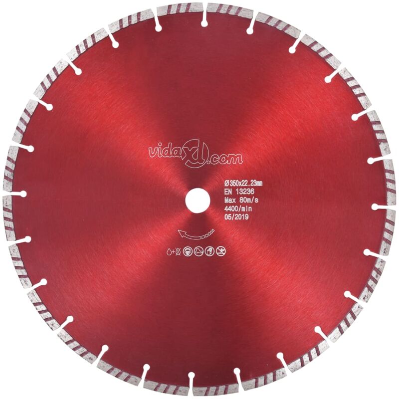 Diamond Cutting Disc with Turbo Steel 350 mm Vidaxl