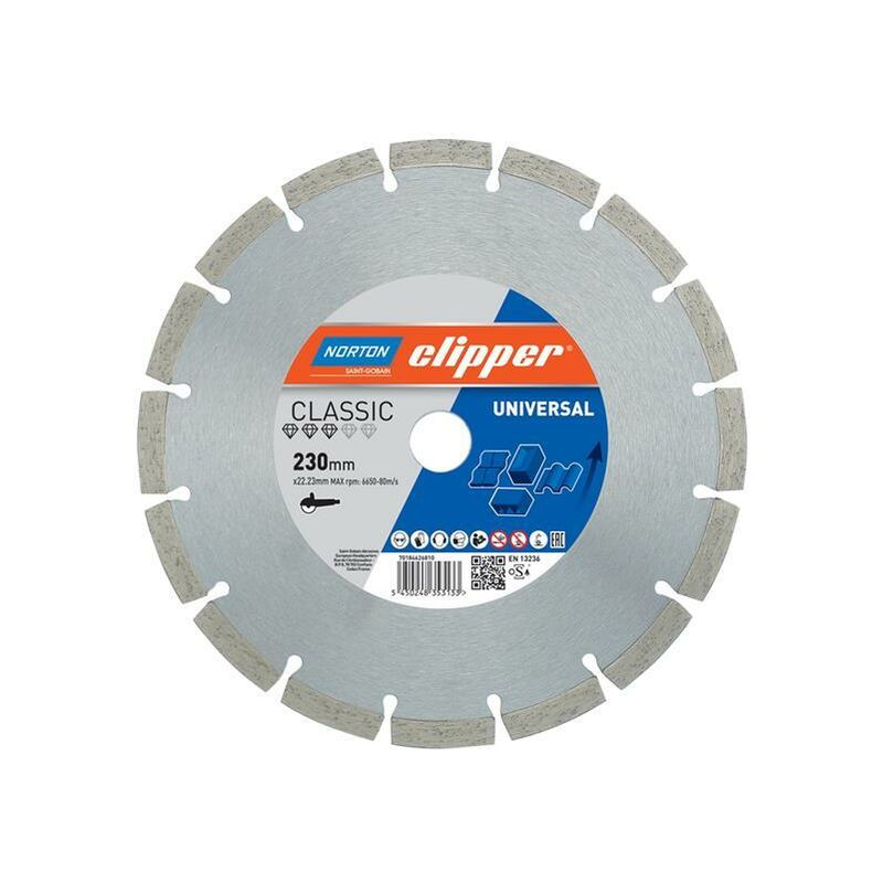 Norton - Classic Universal Blue Diamond Blade 230 x 22.23mm - CLI626810