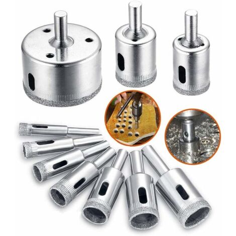 Diamond Drill Bits, Drill Bit Accessories Set, 8-50mm Core Drill Cutter, 10pcs