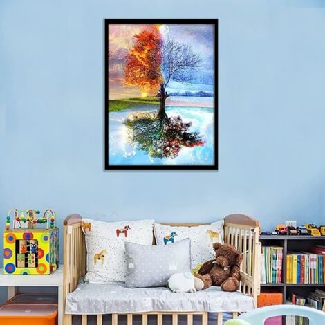 Diamond Embroidery Set, Model - 4 Seasons, 5D, 30x40cm, Multicolor