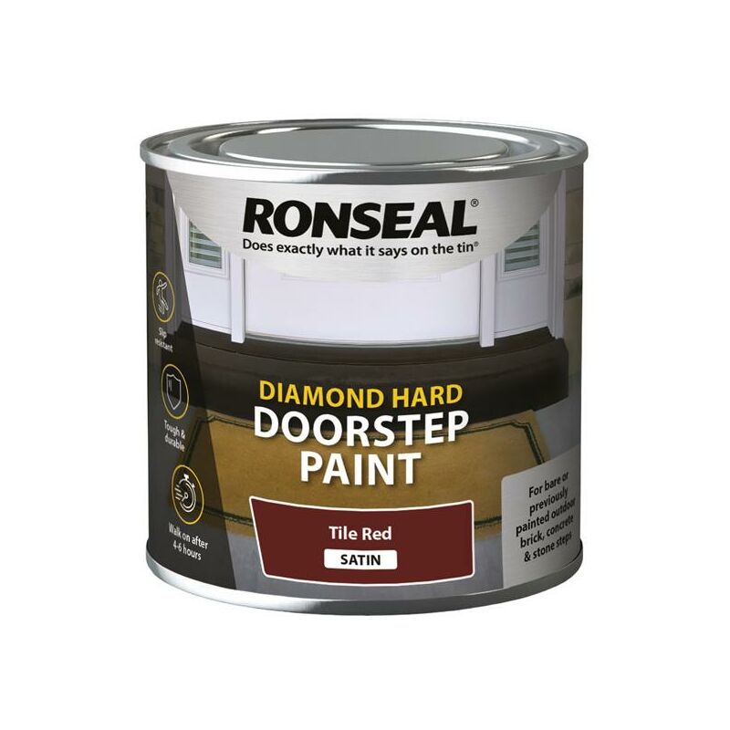 Ronseal - 36658 Diamond Hard Doorstep Paint Red 250ml RSLDHDSPR250