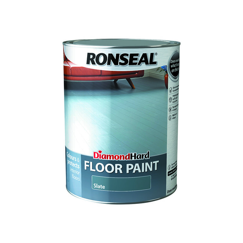 Ronseal - 36109 Diamond Hard Floor Paint Satin Slate 5 litre RSLDHFPSL5L