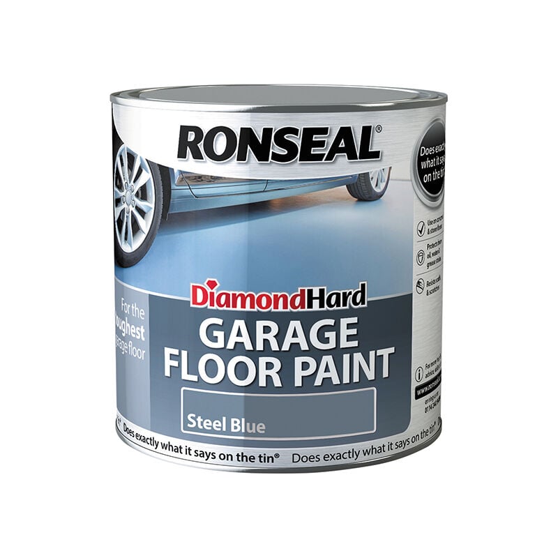 Ronseal - 36110 Diamond Hard Garage Floor Paint Steel Blue 2.5 litre RSLDHGFPB25L