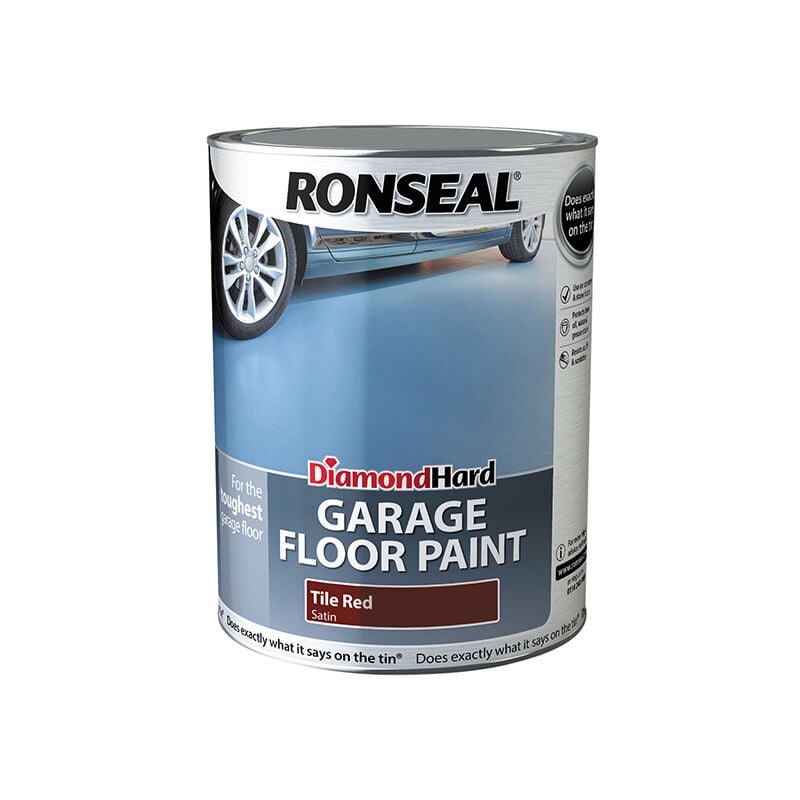 Ronseal - 35764 Diamond Hard Garage Floor Paint Tile Red 5 litre RSLDHGFPTR5L