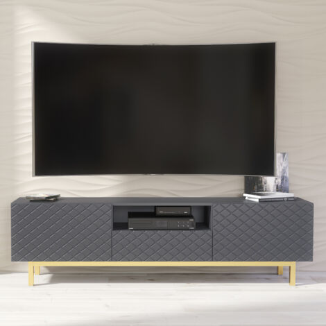 Diamond Luxe TV Unit - Dark Grey - 180cm