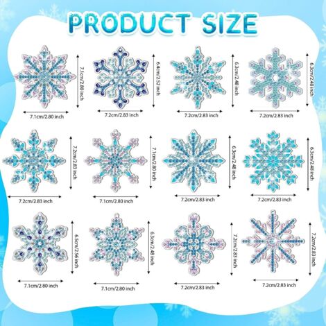 Diamond Painting Natale 12 pezzi portachiavi fiocco di neve Natale Diamond Painting decorazioni appese per Natale regalo artigianale (A)