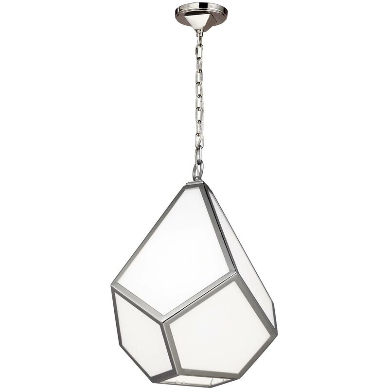 Elstead Lighting - Elstead Diamond - 1 Light Medium Ceiling Pendant Polished Nickel, E27