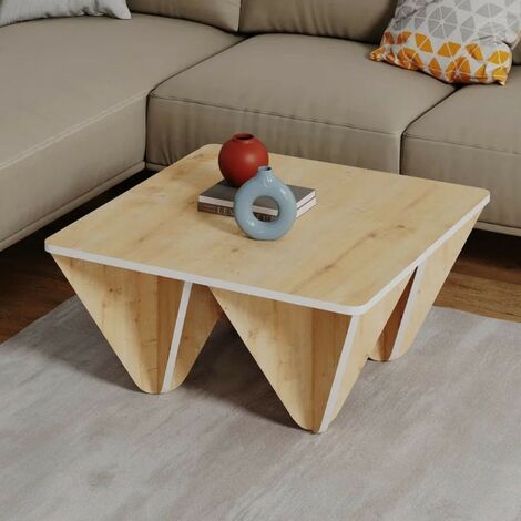 Diamond quadratischer Designtisch für Wohnzimmer Eiche