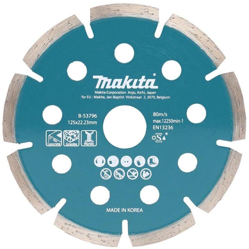 Makita tarcza diamentowa 125x22,23mm segment (na sucho) beton, granit, marmur