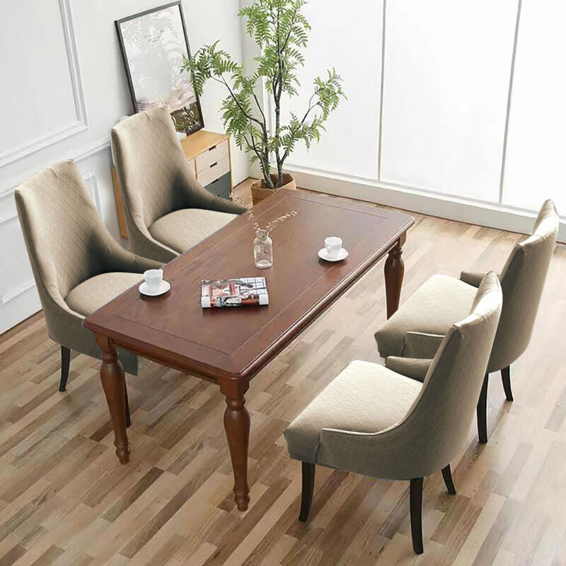 Linghhang - Diamond Waterproof Expandable Chair Cover 4 Piece Set - Taupe, Universal Chair Cover, Modern and Durable, Suitable for Home Hotel