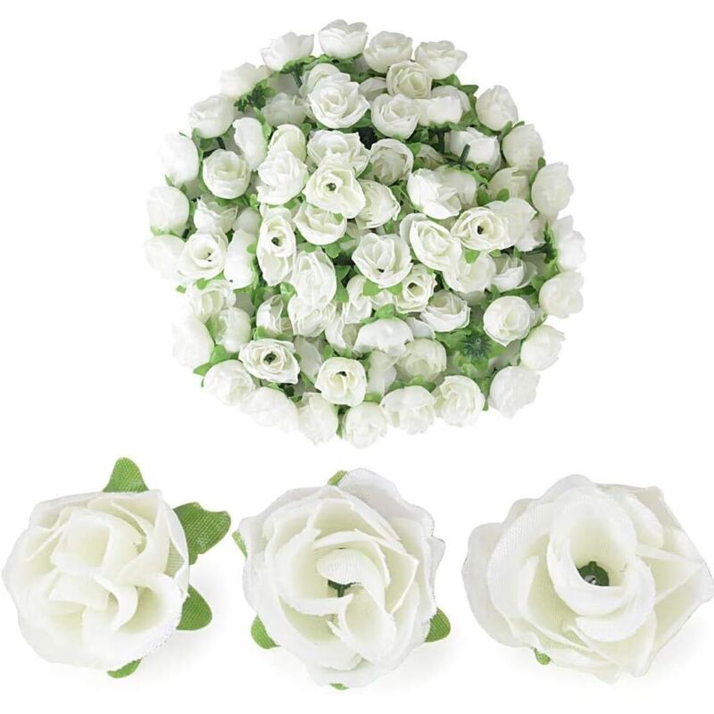 100 Pcs Fleurs De Rose Artificielles,En Mousse En Vrac Avec Tige Pour Bouquets De Mariage Centres De Table Bridal Shower Home Party diy Décorations