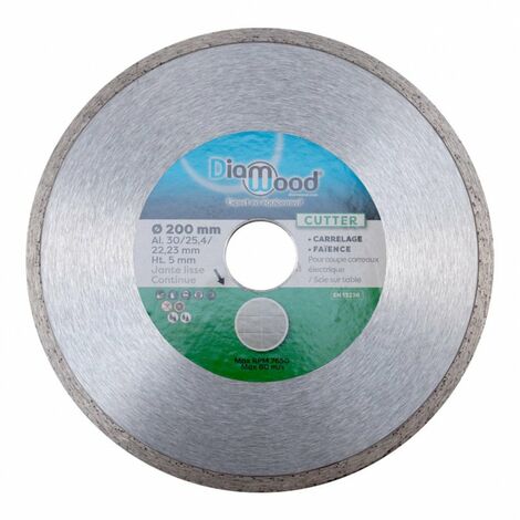 Diamwood – Disque diamant 200 mm pour meuleuse – Alésage 30/25,4/22,23 mm – Découpe précise carrelage et faïence – Haute performance professionnelle