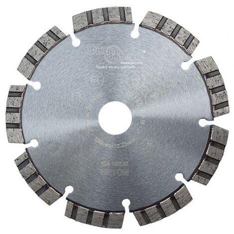 Diamwood Disque Diamant avec segments turbo soudés - 150 mm - 10 mm - 22,23 mm - 2,6 mm - 9 segments - Adapté béton armé et matériaux de construction