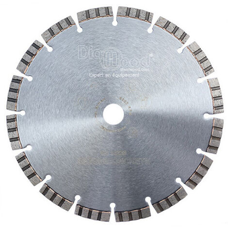 Diamwood Disque diamant avec segments turbo soudés laser - D. 230 mm - Al. 22,23 mm - Ht. 10 mm - Ep. 2,6 mm - 16 segments - Pour béton, pierre naturelle, brique et plus