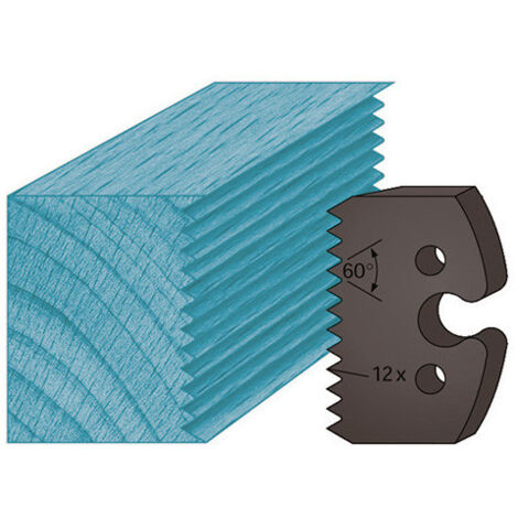 Diamwood Jeu de 2 contre-fers profilés Ht. 48 x 5,3 mm enture multiple 4 mm A203 pour porte-outils de toupie - Acier - Dimensions : Ht. 48 mm, L. 5,3 mm, Entraxe 24 mm - Qualité professionnelle - Conc