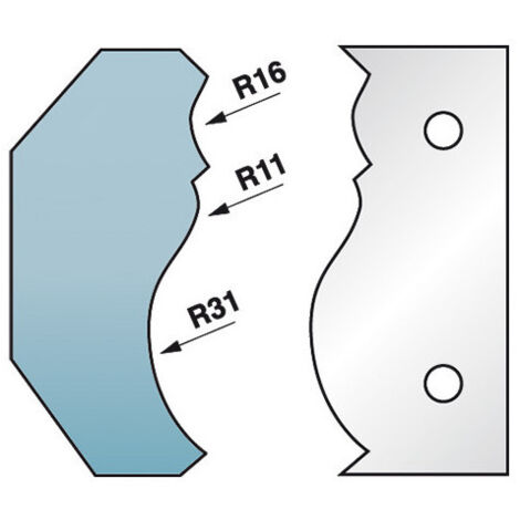 Diamwood Jeu de 2 fers profilés Acier SP Ht. 90 x 5,5 mm corniche N°6 M590.351 pour porte-outils de toupie - Epaisseur 5,5 mm - Compatible CMT, LEMAN, HOLZMANN - Qualité suisse