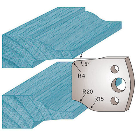 Diamwood Jeu de 2 fers profilés Ht. 40 x 4 mm Acier SP - Compatibles M100 - Épaisseur 4 mm - Pour porte-outils de toupie - Conception SUISSE