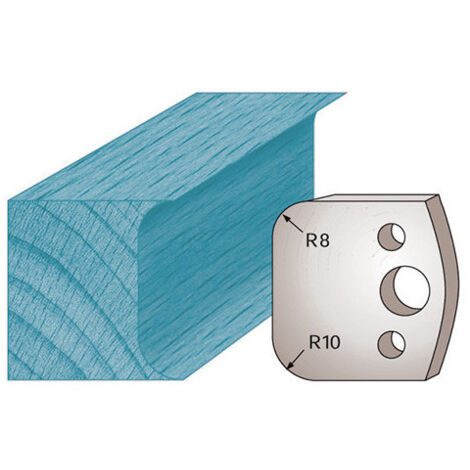 Diamwood Jeu de 2 Fers Profilés Ht. 40 x 4 mm avec double congé M03 - Dimensions : H 40 mm, Épaisseur 4 mm, Congé 8 et 10 mm, Entraxe 24 mm - Compatible avec porte-outils CMT et autres