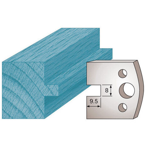 Diamwood Jeu de 2 fers profilés Ht. 40 x 4 mm avec languette 8 mm M95 pour porte-outils de toupie - Dimensions : 40 x 4 mm - Épaisseur : 4 mm - Matériau : Acier SP - Compatible avec CMT, LEMAN