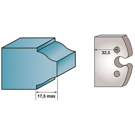 Diamwood Jeu de 2 fers profilés Ht. 40 x 4 mm BRUT M193 pour porte-outils de toupie - 2 pièces - 40 mm x 4 mm x 32,5 mm - 4 mm d'épaisseur - Usage professionnel intensif