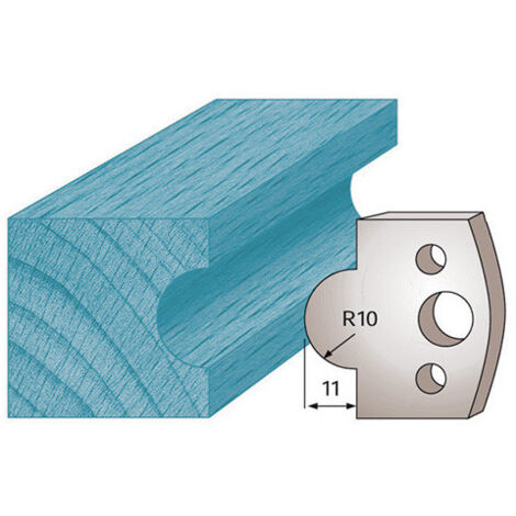 Diamwood Jeu de 2 fers profilés Ht. 40 x 4 mm M14 pour porte-outils de toupie - Acier SP - Épaisseur 4 mm - Profondeur possible 11 mm