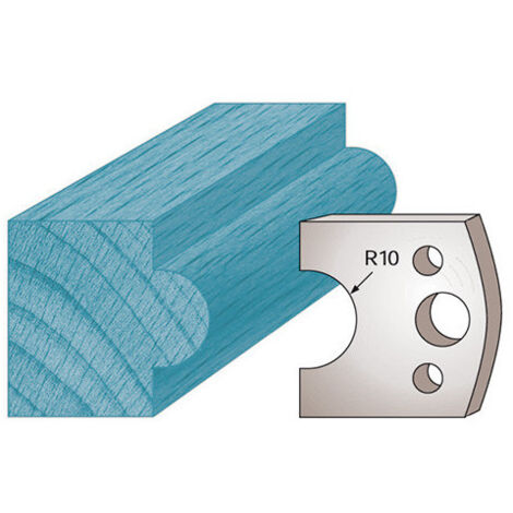 Diamwood Jeu de 2 fers profilés Ht. 40 x 4 mm mouton M15 - 2 pièces - Dimensions: Hauteur 40 mm, Largeur 4 mm, Épaisseur 4 mm - Rayon 10 mm - Compatibilité porte-outils de toupie professionnelle