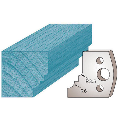 Diamwood Jeu de 2 fers profilés Ht. 40 x 4 mm quart de rond avec talon M19 - Acier SP - Dimensions 40 x 4 mm - Épaisseur 4 mm - Compatible avec porte-outils hauteur 50 et 40 mm