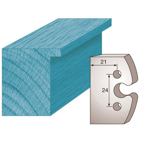 Diamwood Jeu de 2 fers profilés Ht. 50 x 5,5 mm feuillure M200 - Acier SP - Entraxe 24 mm - Compatible porte-outils CMT, LEMAN, HOLZMANN - Conception Suisse