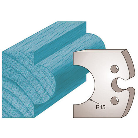 Diamwood Jeu de 2 fers profilés Ht. 50 x 5,5 mm mouton M227 en acier SP - Épaisseur 5,5 mm - Rayon 15 mm - Entraxe 24 mm - Compatible avec CMT, LEMAN, HOLZMANN et autres marques