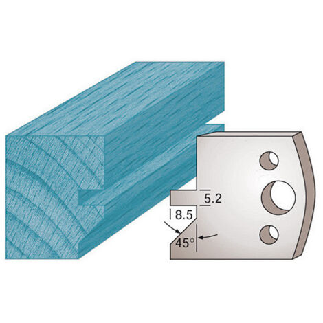 Diamwood Jeu de 2 fers profilés M84 en acier SP - 40 x 4 mm - 40 mm Ht - 5,2 mm ép. x 8,5 mm prof. - Compatibles avec porte-outils divers