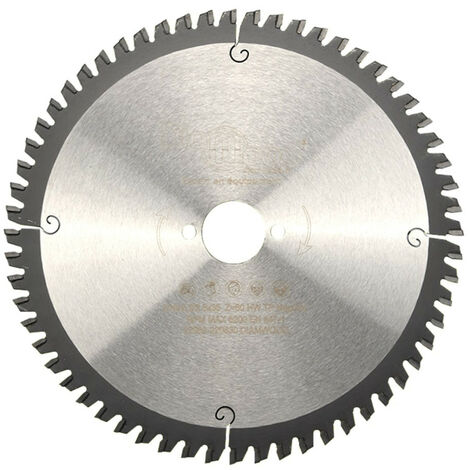 Diamwood – Lame de scie circulaire 216 mm – 60 dents trapézoïdales plates – Alésage 30/20/16 mm – Pour bois dur et aluminium – Épaisseur 2,8 mm