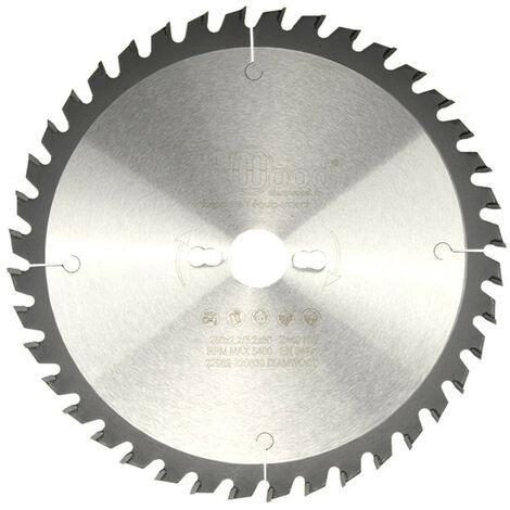 Diamwood – Lame de scie circulaire 250mm pour bois tendre et exotique – Alésage 30mm – 40 dents alternées positives – Épaisseur 3,2/2,2mm