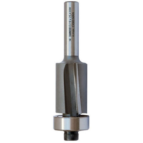 Diamwood Mèche d'affleureuse biaise avec coupe carbure micrograin - D. 19,1 mm - Lt. 75 mm - Lu. 25,4 mm - Q 8 mm - Z2 - Idéal pour menuiserie