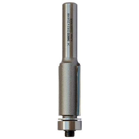 Diamwood Mèche d'affleureuse droite avec coupe carbure micrograin - D. 12,7 mm - Longueur totale 71 mm - Longueur utile 25,4 mm - Emmanchement 8 mm - 2 coupes - Utilisation professionnelle