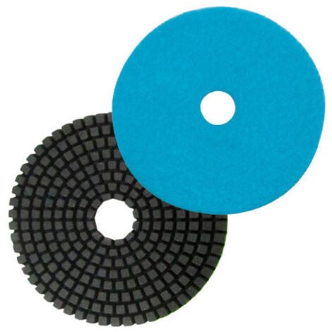 Diamwood Pad de Polissage Diamanté à Eau Auto-Agrippant - D.125 mm - Grain 400 - Idéal pour Granit, Marbre, Pierre Naturelle - Fixation Sécurisée - Couleur Bleue