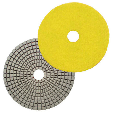 Diamwood – Pad de polissage diamanté auto-agrippant 125 mm – Grain 200 – Jaune foncé – Pour béton et pierres dures – Performance professionnelle