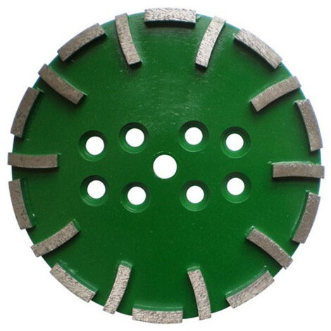 Diamwood Plateau de surfaçage diamanté avec 20 segments - D. 250 mm - Ht. 10 mm - Dimensions (40x10x10 mm) - Fixation universelle - Utilisation béton frais, matériaux abrasifs