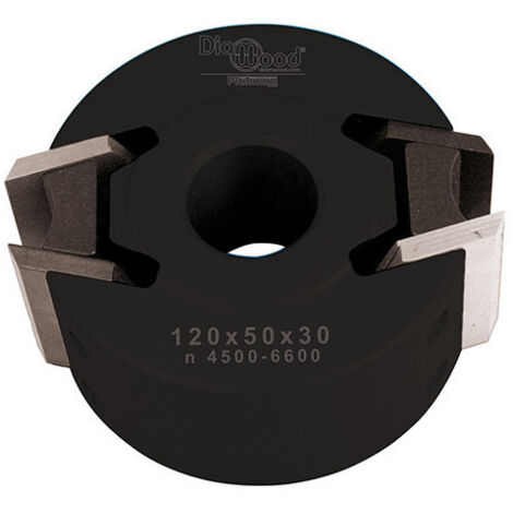 Diamwood Porte-outils de toupie à profiler avec contre-fers D. 120 mm - Alésage 50 mm - Hauteur 50 mm - Z 2 - Vitesse 4500 à 6600 tour/min - Outil haute qualité