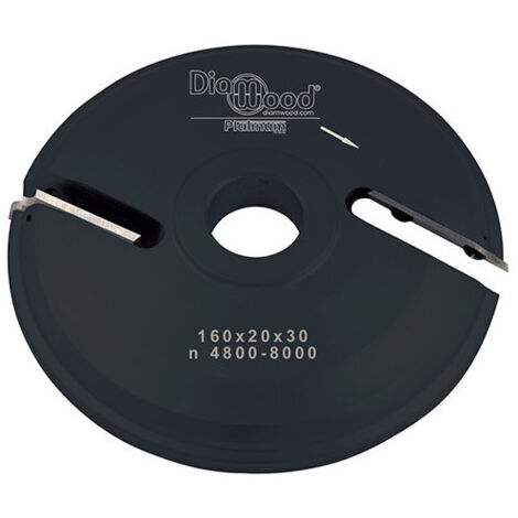Diamwood Porte-outils de toupie plate-bande D. 160 mm - H. 20 mm - Alésage 30 mm - Épaisseur 20 mm - Z 2 - Outils pour meuble en bois massif
