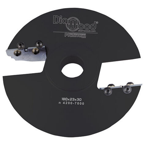 Diamwood Porte-outils de toupie plate-bande D. 180 mm Al. 30 mm Ep. 28 mm P. 50 mm Z 2 - Alliage léger multi-profils - Vitesse 4200 à 7000 tr/min - Conception suisse