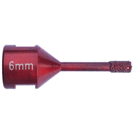 Diamwood – Trépan diamanté 6 mm M14 – Longueur 63 mm – Pour grès cérame, granit, pierre – Coupe à sec ou à eau – Performance professionnelle