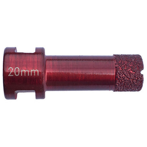 Diamwood Trépan Diamanté à Sec D. 20 mm avec Filetage M14 - Ht. 70 mm - Lt. 15 mm - 5 Segments - Multi-Matériaux - Coupe à Sec ou à Eau, Grès Cérame, Granit, Pierre Naturelle