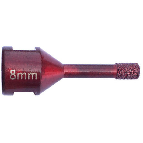 Diamwood Trépan Diamanté à Sec D. 8 mm - Filetage M14 - Ht. 63 mm - Lt. 35 mm - Épaisseur 10 mm - Grès Cérame, Granit, Pierre Naturelle - Outil Performant