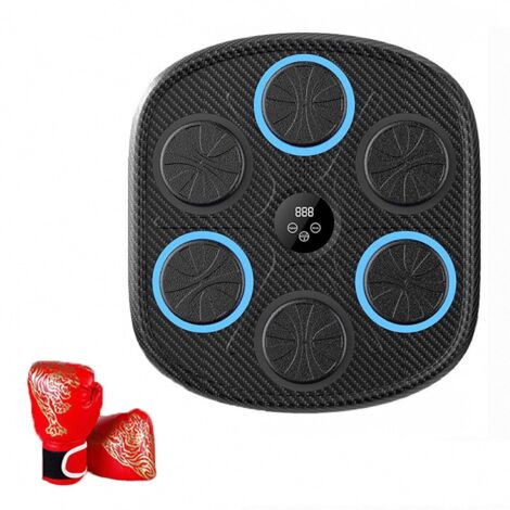 Diana de boxeo musical inteligente, máquina de boxeo Bluetooth para pared, equipo de entrenamiento de boxeo con luces LED