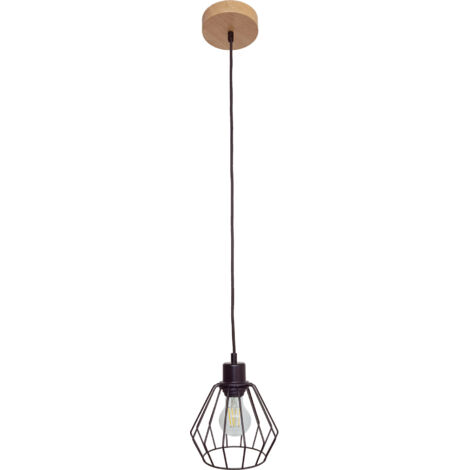 DIANA Deckenleuchte, Kronleuchter, Loft, Holz, EICHE, 1x Diamant, STILVOLLE