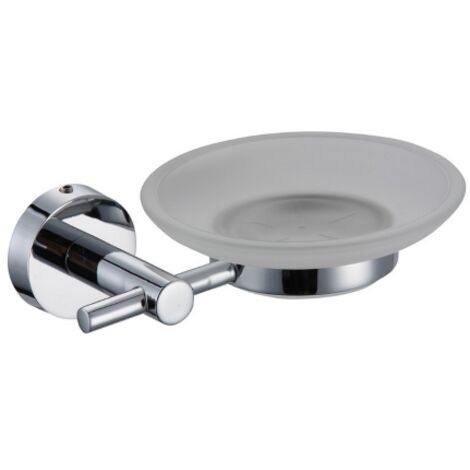 DianHydro Diosa Porte-savon en me'tal chrome' et verre fixation avec vis accessoires muraux pour la salle de bain