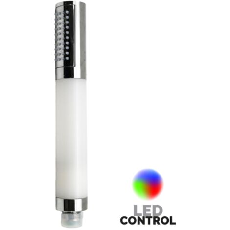 Dianhydro doccia doccetta led multicolor monogetto in abs cromo con controllo della temperatura per vasca bagno